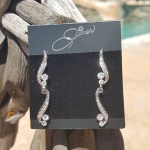 Rhodium Finished Clear Swarovski Crystal Earrings
